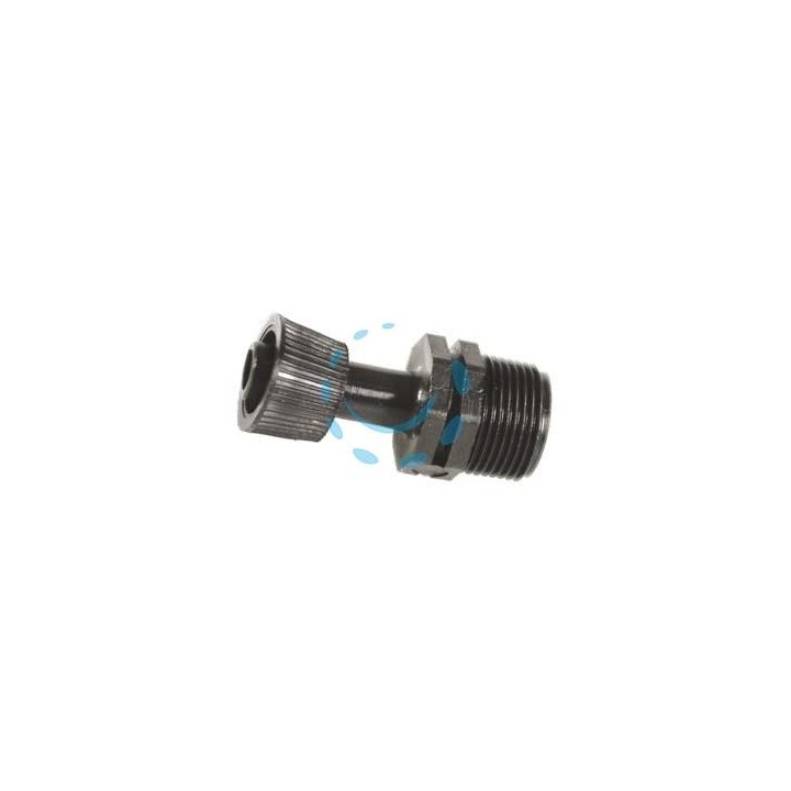 DEVIAZIONE PER ALA GOCCIOLANTE CON FILETTO MASCHIO IN POLIPROPILENE - ø mm.16xM 1/2" 