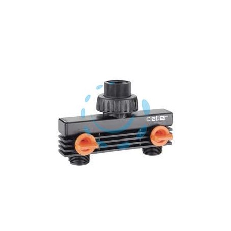 PRESA A 2 VIE M 3/4” CON RUBINETTI DI REGOLAZIONE - in blister 8589
