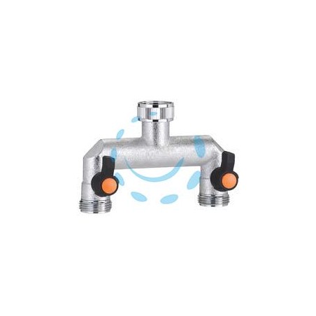 PRESA A 2 VIE REGOLABILI M 3/4” METAL-JET IN BLISTER 9601 