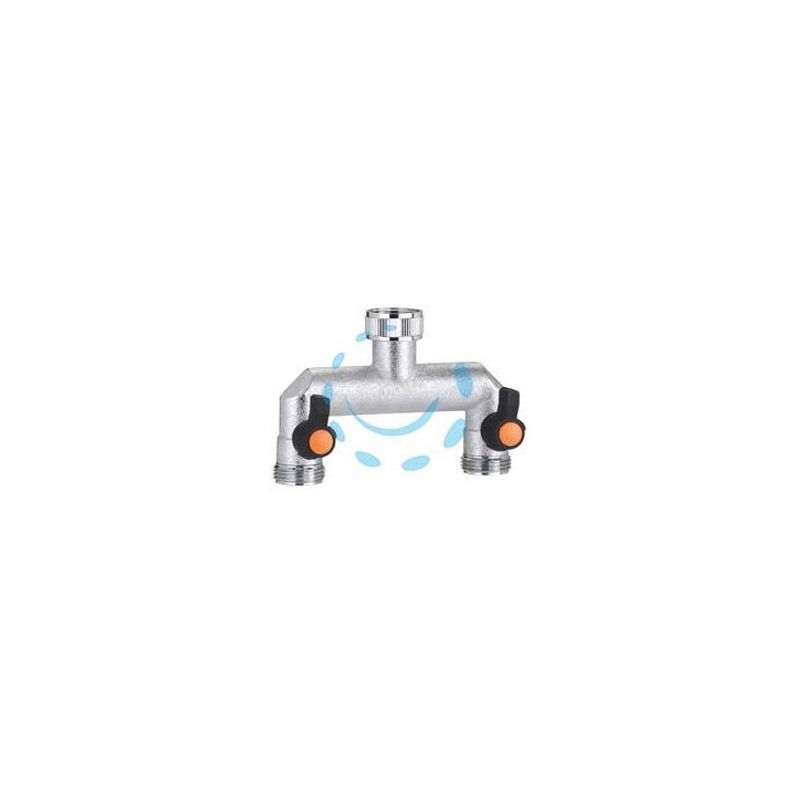 PRESA A 2 VIE REGOLABILI M 3/4” METAL-JET IN BLISTER 9601 