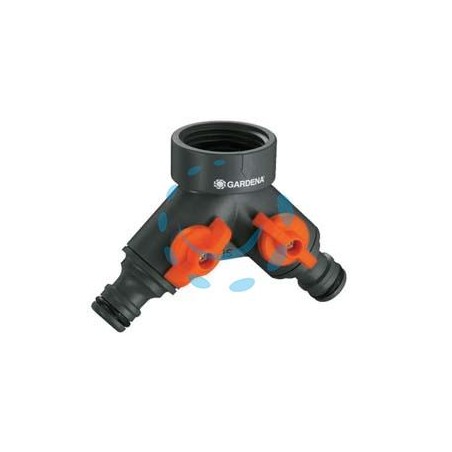 RUBINETTO A DUE VIE CON INNESTI RAPIDI - filetto 3/4" in blister (938-20)