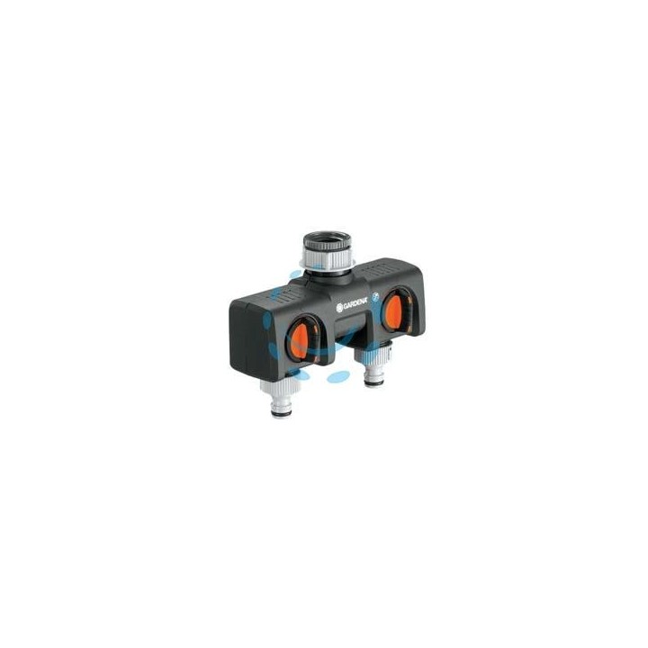 PRESA RUBINETTO A 2 VIE CON INNESTI RAPIDI - per rubinetti da 3/4"-1" in blister (8193-20)
