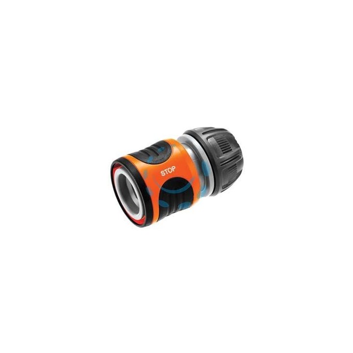 RACCORDO RAPIDO CON PORTAGOMMA E ACQUASTOP - per tubi da 1/2"-5/8" in blister (18213-20)