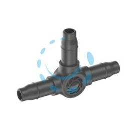 RACCORDO A T TUBO PER TUBO DA 3/16" PER MICROIRRIGAZIONE - per tubo da 3/16" conf.pz10 in blister(13211)