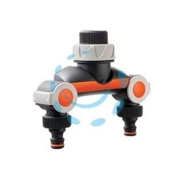 PRESA RUBINETTO A 2 VIE CON REGOLATORE-MODERATORE - ø 3/4" mm.20x27 - sfuso c/cartellino - 80043073