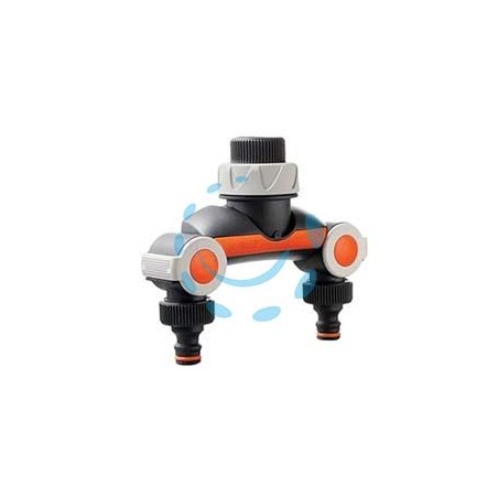 PRESA RUBINETTO A 2 VIE CON REGOLATORE-MODERATORE - ø 3/4" mm.20x27 - sfuso c/cartellino - 80043073
