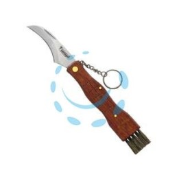 COLTELLO DA FUNGHI MANICO IN LEGNO CON SPAZZOLINO CM.19 - cm.19 art.340