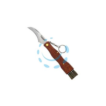 COLTELLO DA FUNGHI MANICO IN LEGNO CON SPAZZOLINO CM.19 - cm.19 art.340