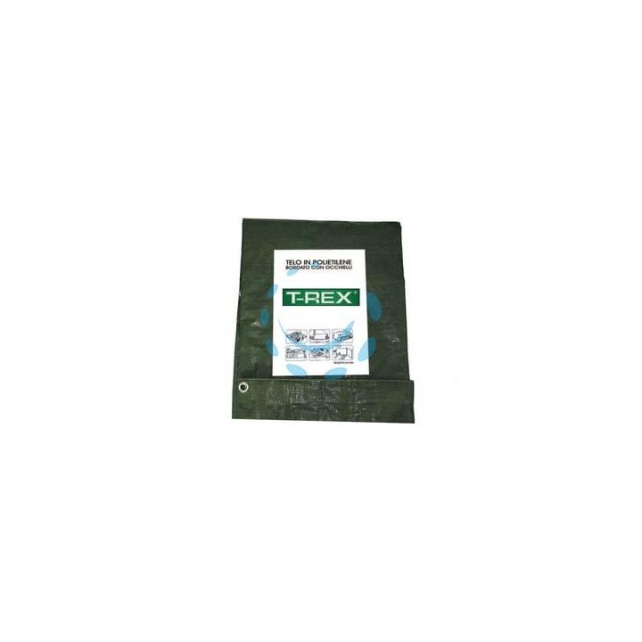 TELO OCCHIELLATO BORDATO CON ANGOLI RINFORZATI 100 GR. NORMALE - mt.10x15 - gr.100 al mq. - colore verde/blu