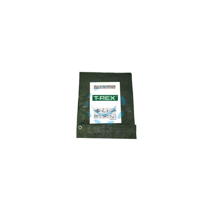 TELO OCCHIELLATO BORDATO CON ANGOLI RINFORZATI 200 GR. PESANTE - mt.8x12 - gr.200 al mq. - colore verde/blu