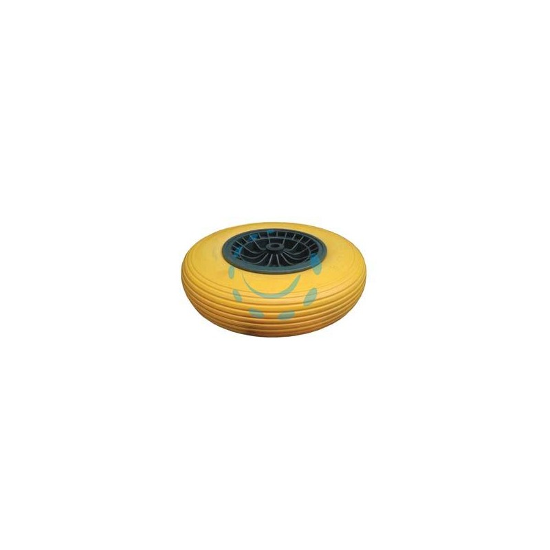 RUOTA PER CARRIOLA PU PIENA CON CUSCINETTI - perno mm.20x130, interasse mm.80