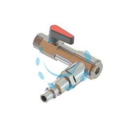 RUBINETTO GIREVOLE A LEVA AIRI-R1 PER ASTA BACCHIATORE - attacco 1/4'', kg.0,12