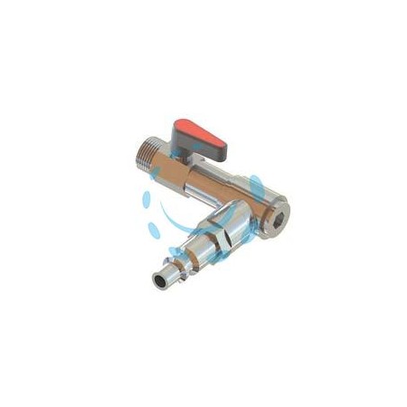 RUBINETTO GIREVOLE A LEVA AIRI-R1 PER ASTA BACCHIATORE - attacco 1/4'', kg.0,12