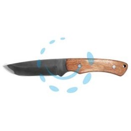 COLTELLO LAMA INOX CON MANICO IN LEGNO E FODERO 
