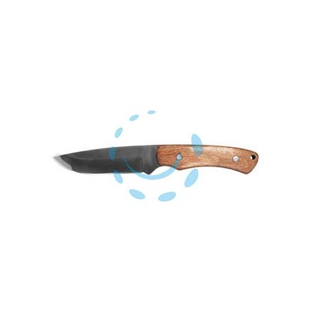 COLTELLO LAMA INOX CON MANICO IN LEGNO E FODERO 