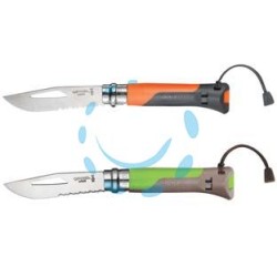 COLTELLO OPINEL 08 OUTODOOR - n°8 lama da cm.8,5 colore arancione/grigio
