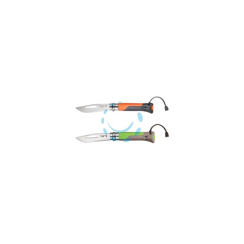 COLTELLO OPINEL 08 OUTODOOR - n°8 lama da cm.8,5 colore arancione/grigio
