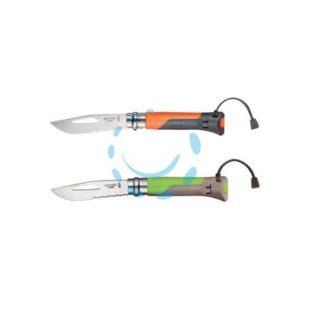 COLTELLO OPINEL 08 OUTODOOR - n°8 lama da cm.8,5 colore arancione/grigio