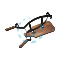 PORTA PROSCIUTTO A CERNIERA IN FERRO CON BASE IN LEGNO - cm.19x62x17h.