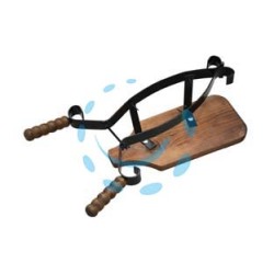 PORTA PROSCIUTTO A CERNIERA IN FERRO CON BASE IN LEGNO - cm.19x62x17h.