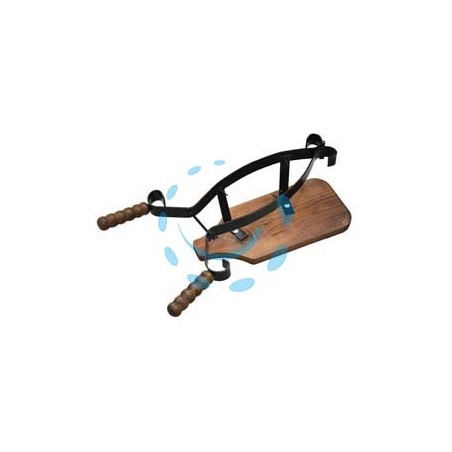 PORTA PROSCIUTTO A CERNIERA IN FERRO CON BASE IN LEGNO - cm.19x62x17h.