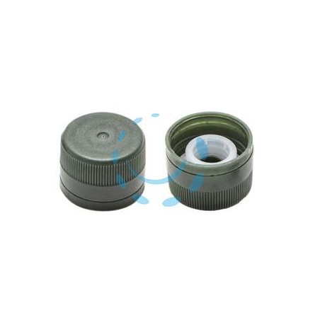 TAPPO IN PLASTICA VERDE PER BOTTIGLIA MARASCA MM.31,5X24H. C/VERSATORE - mm.31,5x24h.