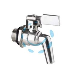 RUBINETTO A LEVA ACCIAIO INOX PER FUSTI E SERBATOI - M 1/2"