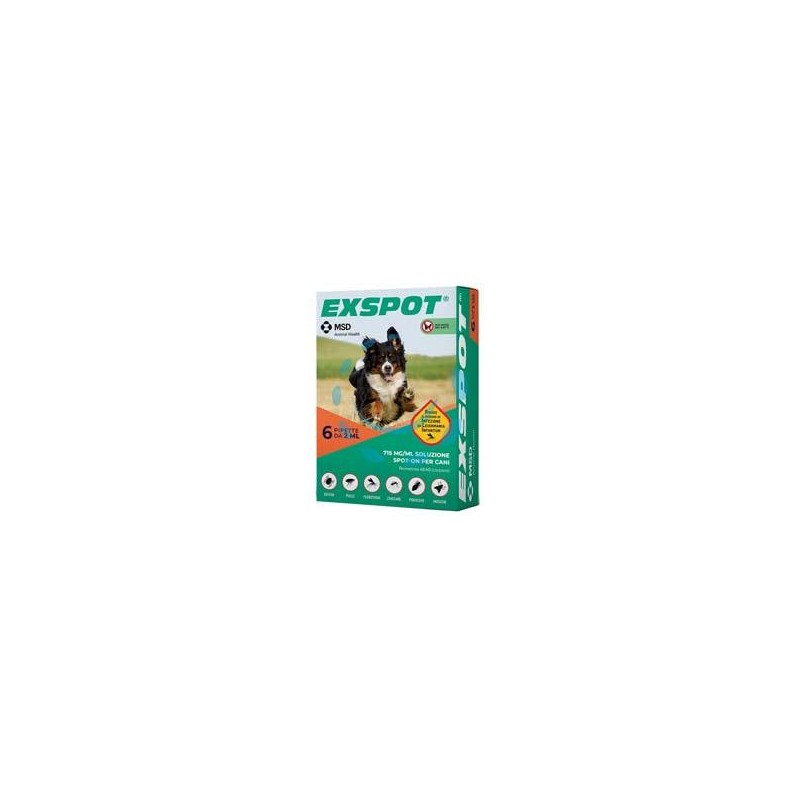 EXSPOT ANTIPARASSITARIO SOLUZIONE ML.2 - ml.2 specifico per cani confezione 6 pipette