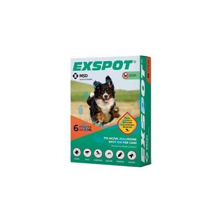 EXSPOT ANTIPARASSITARIO SOLUZIONE ML.2 - ml.2 specifico per cani confezione 6 pipette