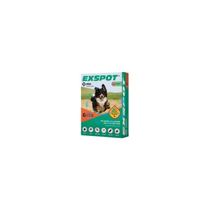 EXSPOT ANTIPARASSITARIO SOLUZIONE ML.2 - ml.2 specifico per cani confezione 6 pipette