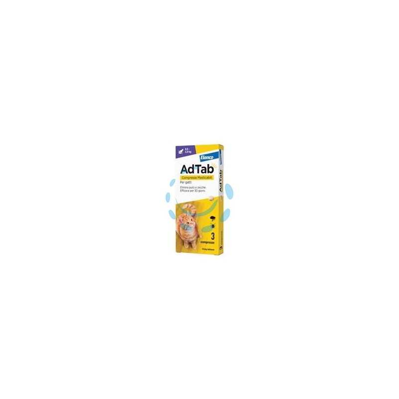 ADTAB COMPRESSE MASTICABILI PER GATTI KG.0,5-2 - 3 compresse da mg.12 di lotilaner