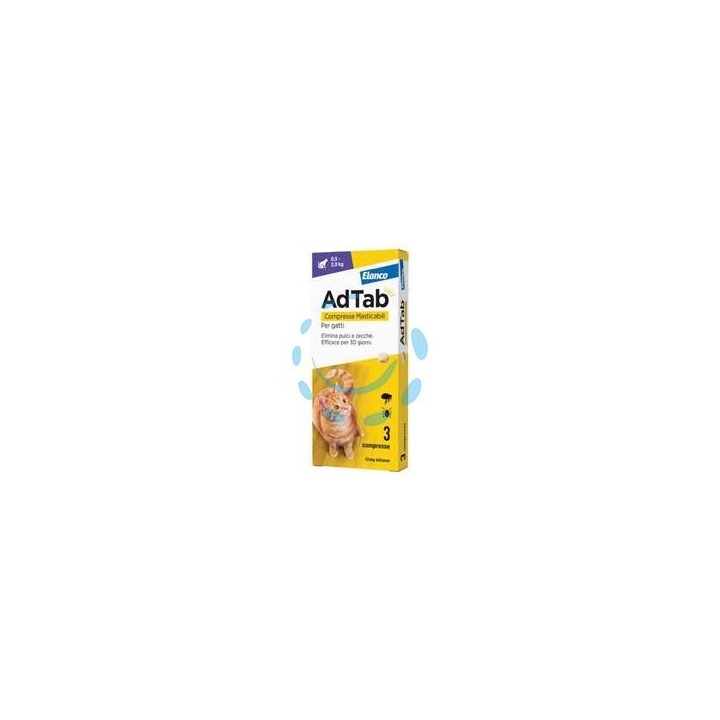 ADTAB COMPRESSE MASTICABILI PER GATTI KG.0,5-2 - 3 compresse da mg.12 di lotilaner