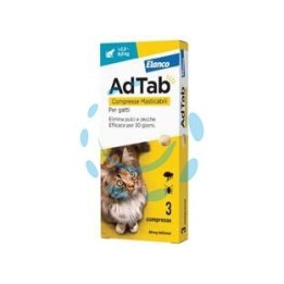 ADTAB COMPRESSE MASTICABILI PER GATTI KG.2-8 - 3 compresse da mg.48 di lotilaner