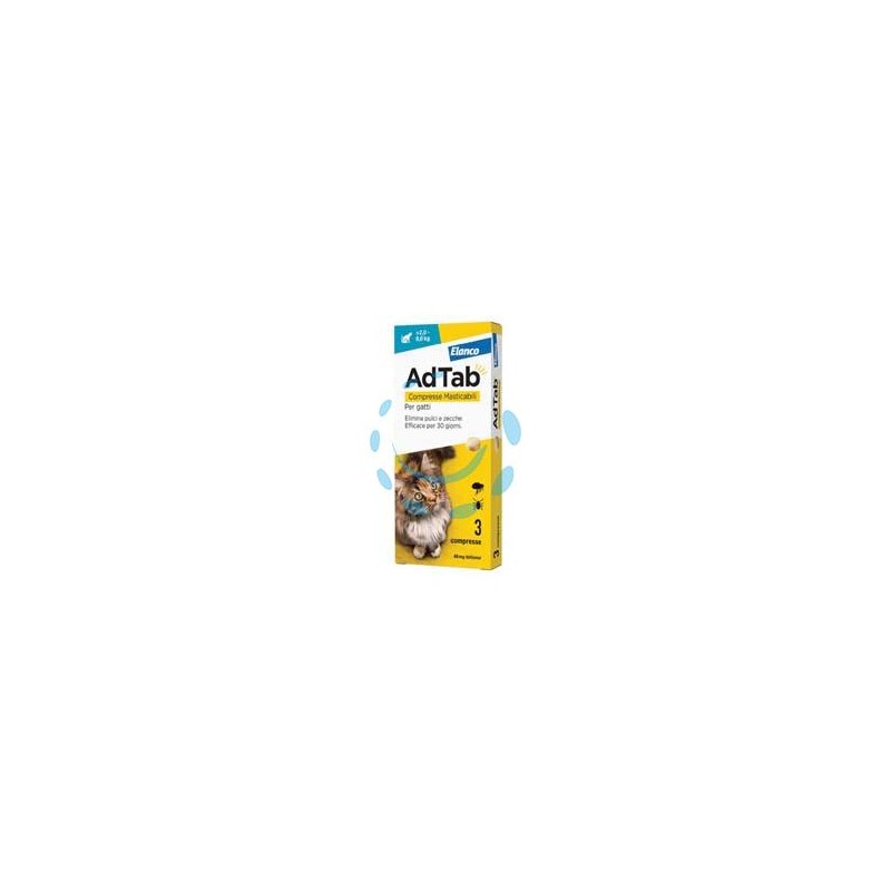 ADTAB COMPRESSE MASTICABILI PER GATTI KG.2-8 - 3 compresse da mg.48 di lotilaner
