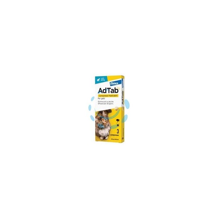 ADTAB COMPRESSE MASTICABILI PER GATTI KG.2-8 - 3 compresse da mg.48 di lotilaner