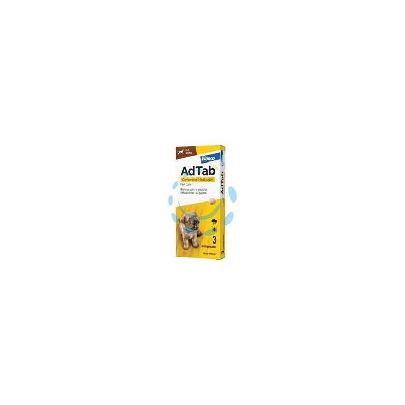 ADTAB COMPRESSE MASTICABILI PER CANI KG.1,3-2,5 - 3 compresse da mg.56,25 di lotilaner