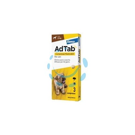 ADTAB COMPRESSE MASTICABILI PER CANI KG.1,3-2,5 - 3 compresse da mg.56,25 di lotilaner