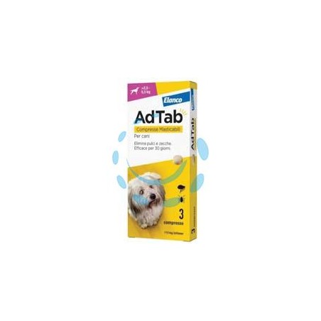 ADTAB COMPRESSE MASTICABILI PER CANI KG.2,5-5,5 - 3 compresse da mg.112,5 di lotilaner