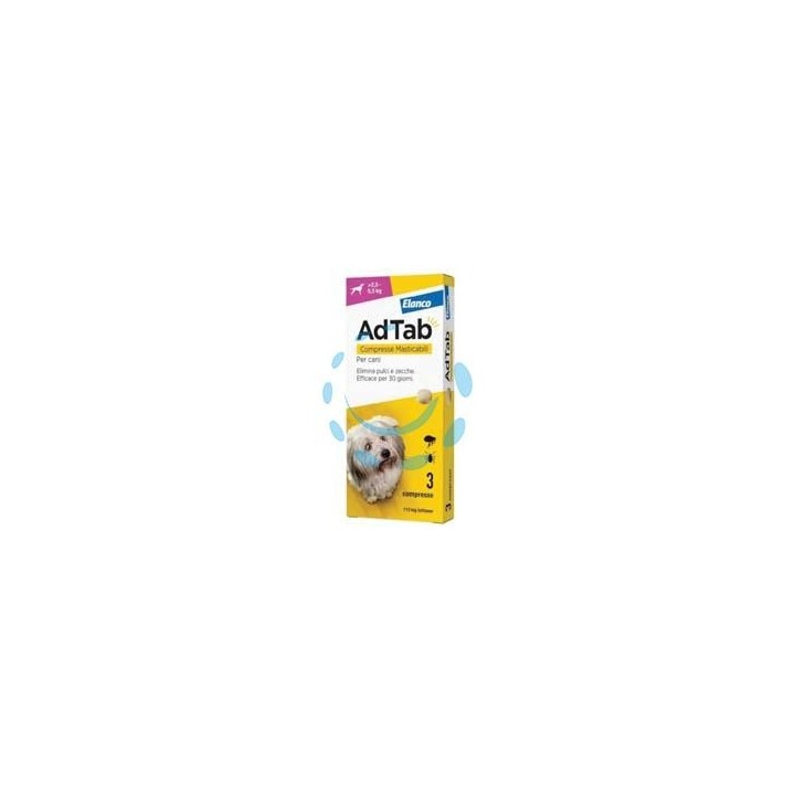 ADTAB COMPRESSE MASTICABILI PER CANI KG.2,5-5,5 - 3 compresse da mg.112,5 di lotilaner