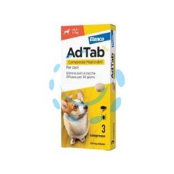 ADTAB COMPRESSE MASTICABILI PER CANI KG.5,5-11 - 3 compresse da mg.225 di lotilaner