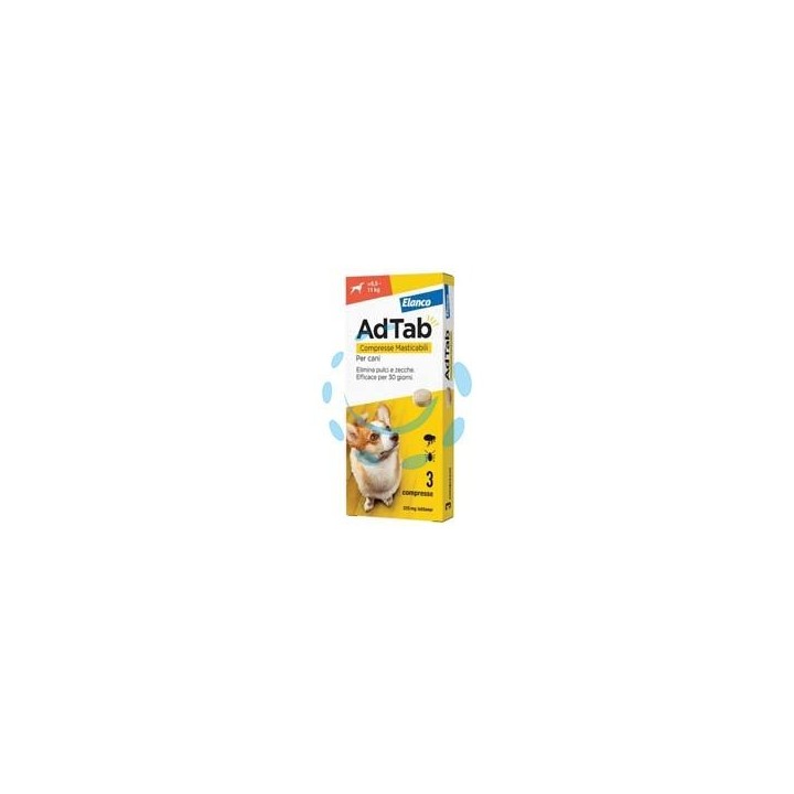 ADTAB COMPRESSE MASTICABILI PER CANI KG.5,5-11 - 3 compresse da mg.225 di lotilaner