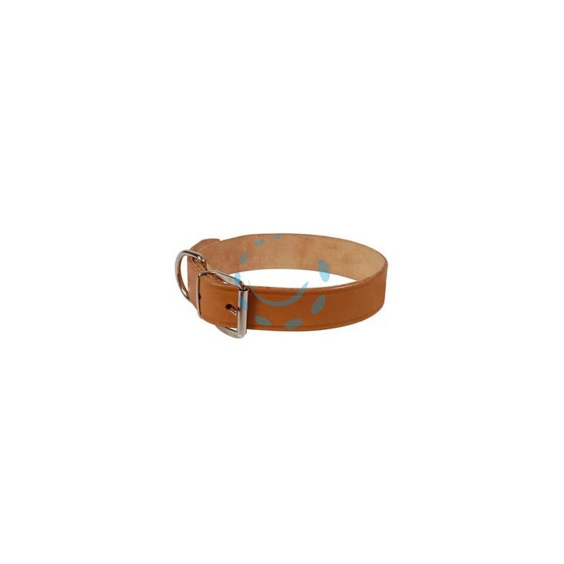 COLLARE PER CANI CUOIO EXTRA NATURALE CON FINTA CUCITURA - cm.37x1,6 cuoio naturale