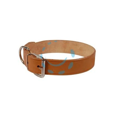 COLLARE PER CANI CUOIO EXTRA NATURALE CON FINTA CUCITURA - cm.44x2 cuoio naturale