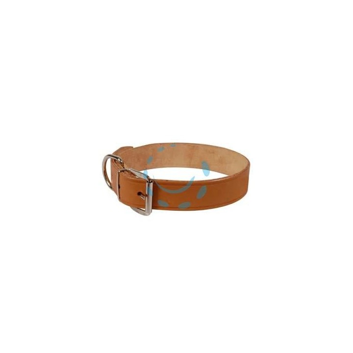 COLLARE PER CANI CUOIO EXTRA NATURALE CON FINTA CUCITURA - cm.61x3,5 cuoio naturale