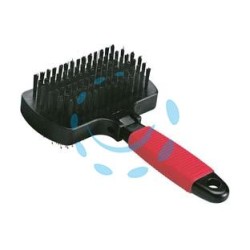 CARDATORE CON SPAZZOLA GRO 5982 P/CANI E GATTI PELO MEDIO E LUNGO - cm.17x10,5x5h.