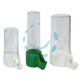 ABBEVERATOIO TRASPARENTE PER GABBIA UCCELLI - ø cm.5,3x13,5h. medio portata cc.200