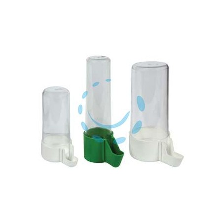 ABBEVERATOIO TRASPARENTE PER GABBIA UCCELLI - ø cm.5,3x13,5h. medio portata cc.200