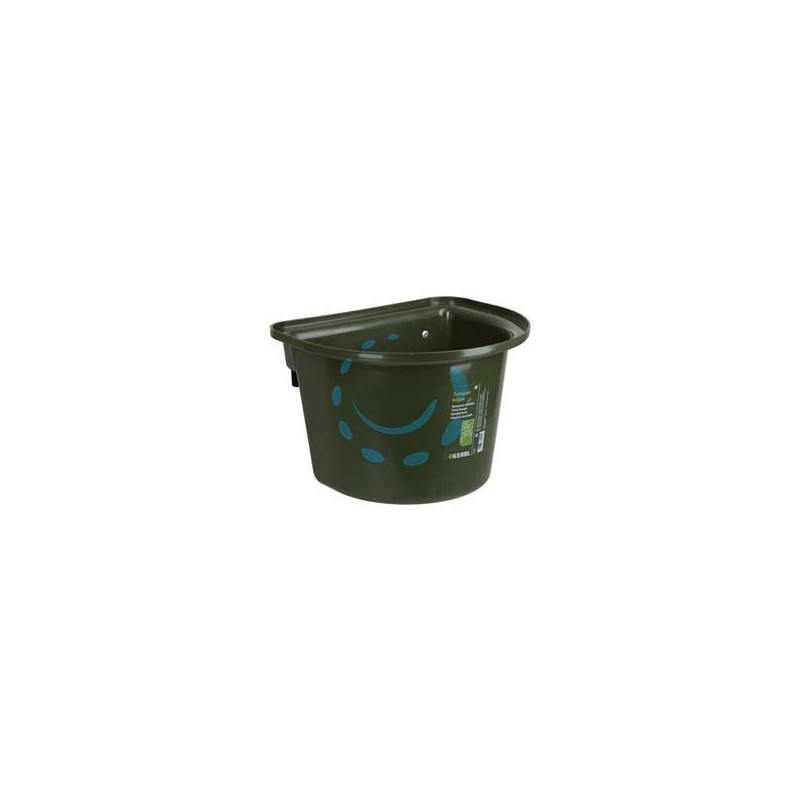 MANGIATOIA IN PLASTICA VERDE PER CAVALLI - lt.12 - cm.39x32,5x26h.