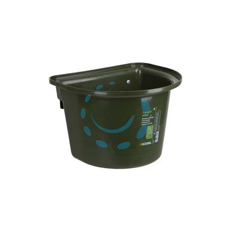 MANGIATOIA IN PLASTICA VERDE PER CAVALLI - lt.12 - cm.39x32,5x26h.