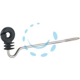 ISOLATORE ELETTRORECINZIONE AD ANELLO CON VITE LUNGA PER LEGNO - vite zincata mm.220